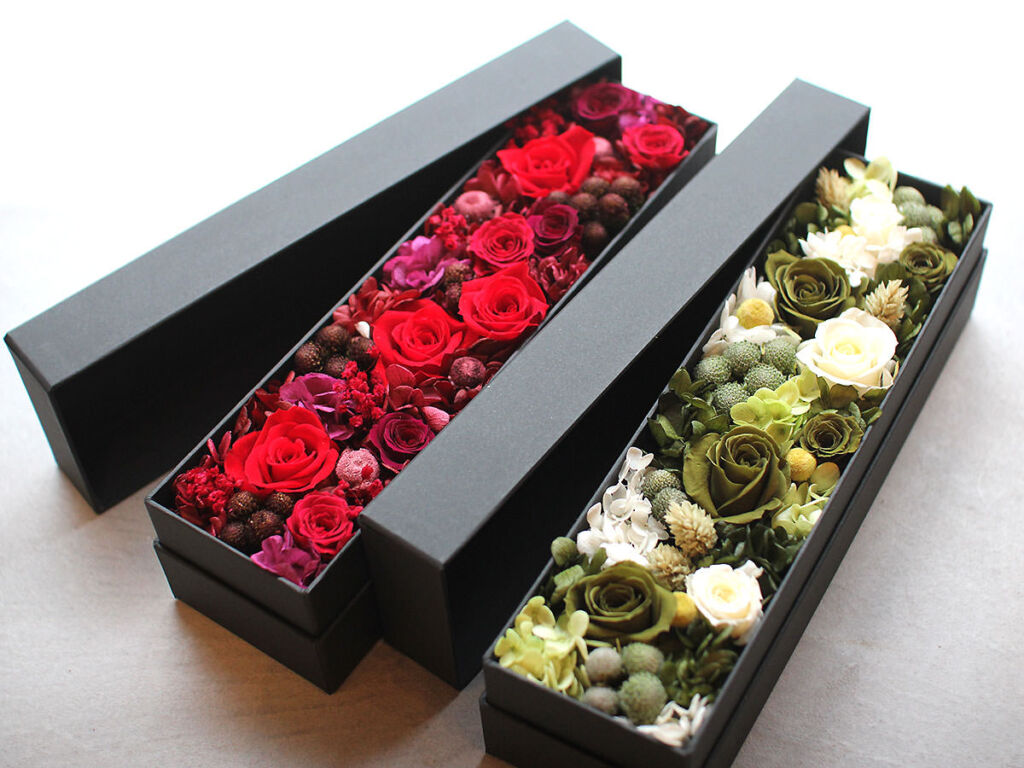 Preserved Flower Long Box Arrangement