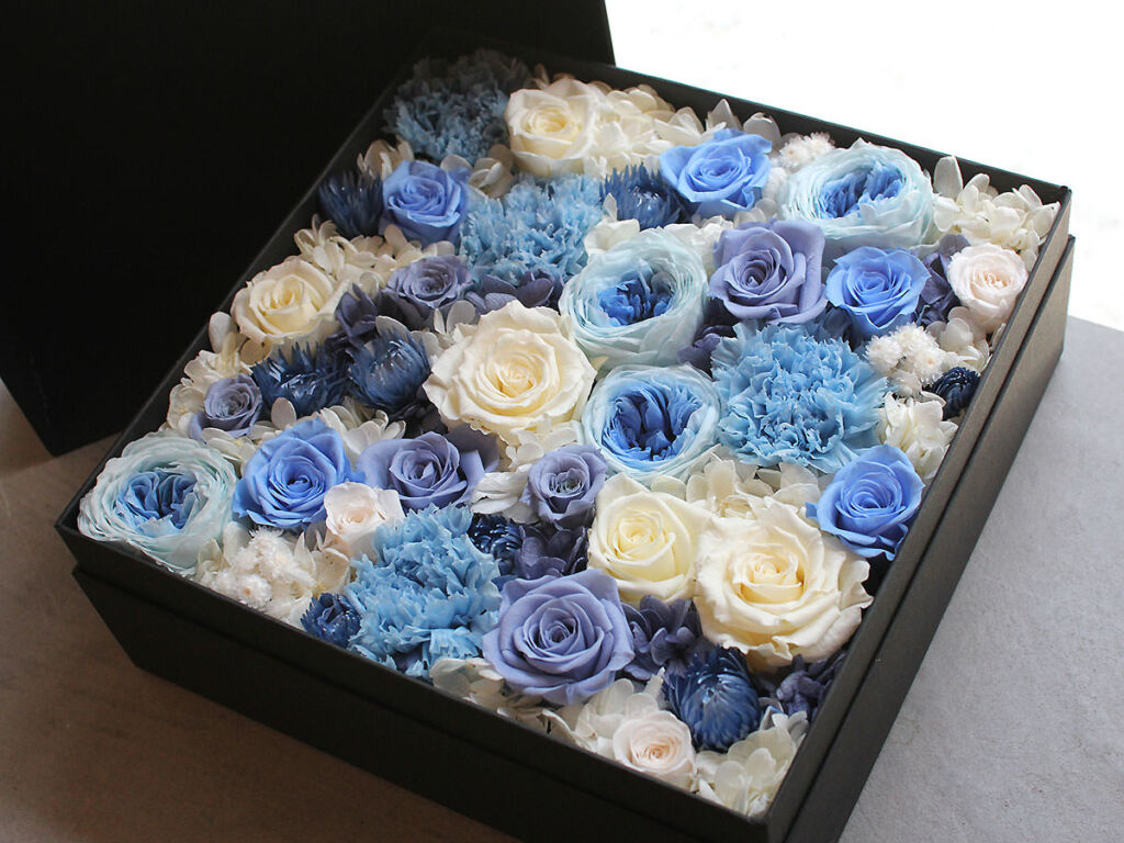 Preserved Flower Square Box Arrangement